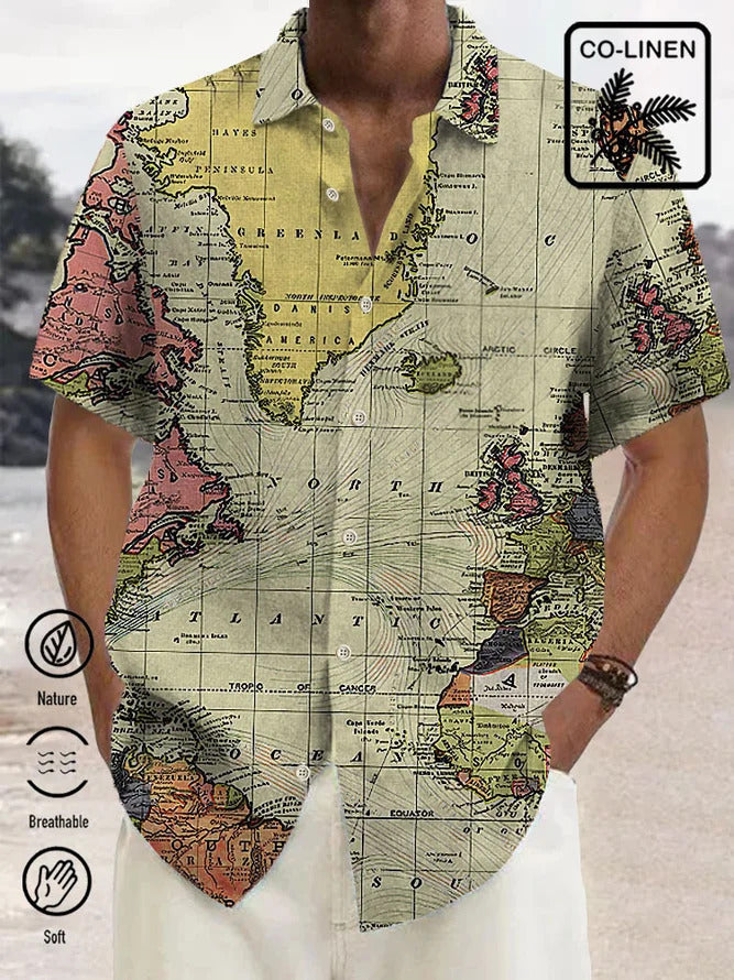 Men's Simplicity Printed Short-sleeved Shirt