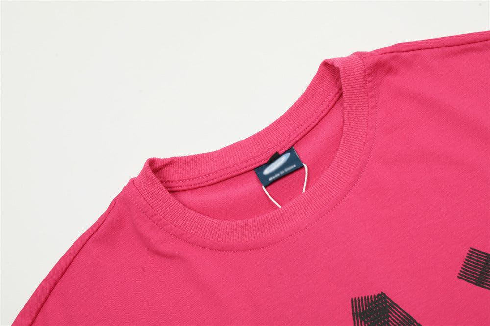 Fashion Letters Printed Loose T-shirt Men's