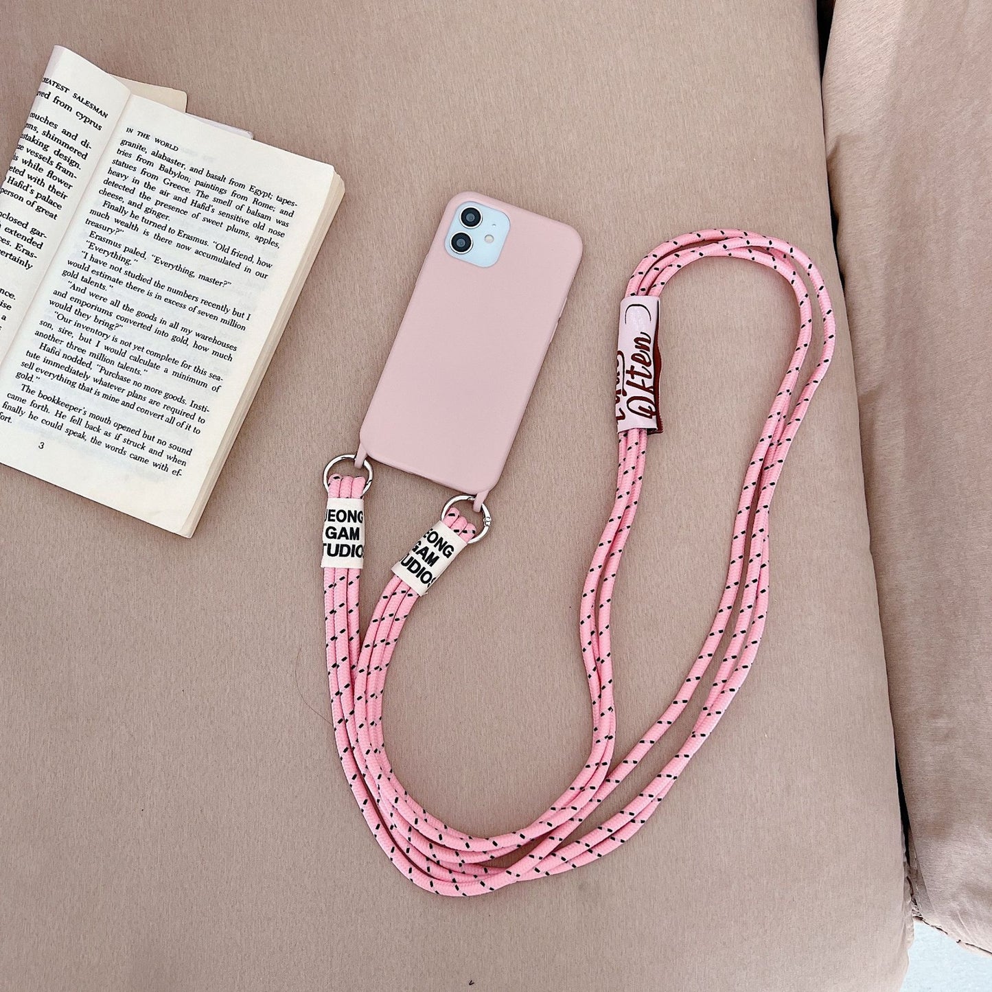 Long Diagonal Strap Liquid Silicone Phone Case
