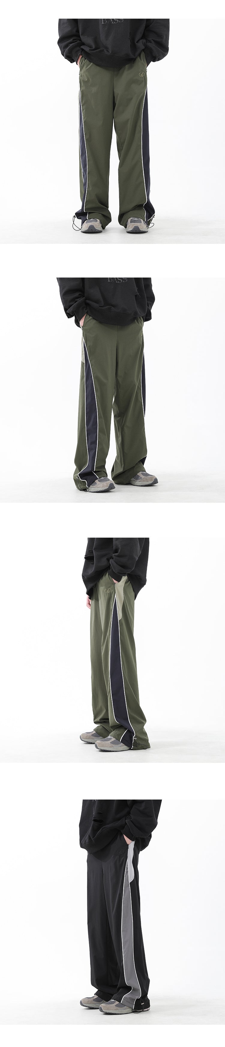 American side striped school uniform pants for men's spring and autumn