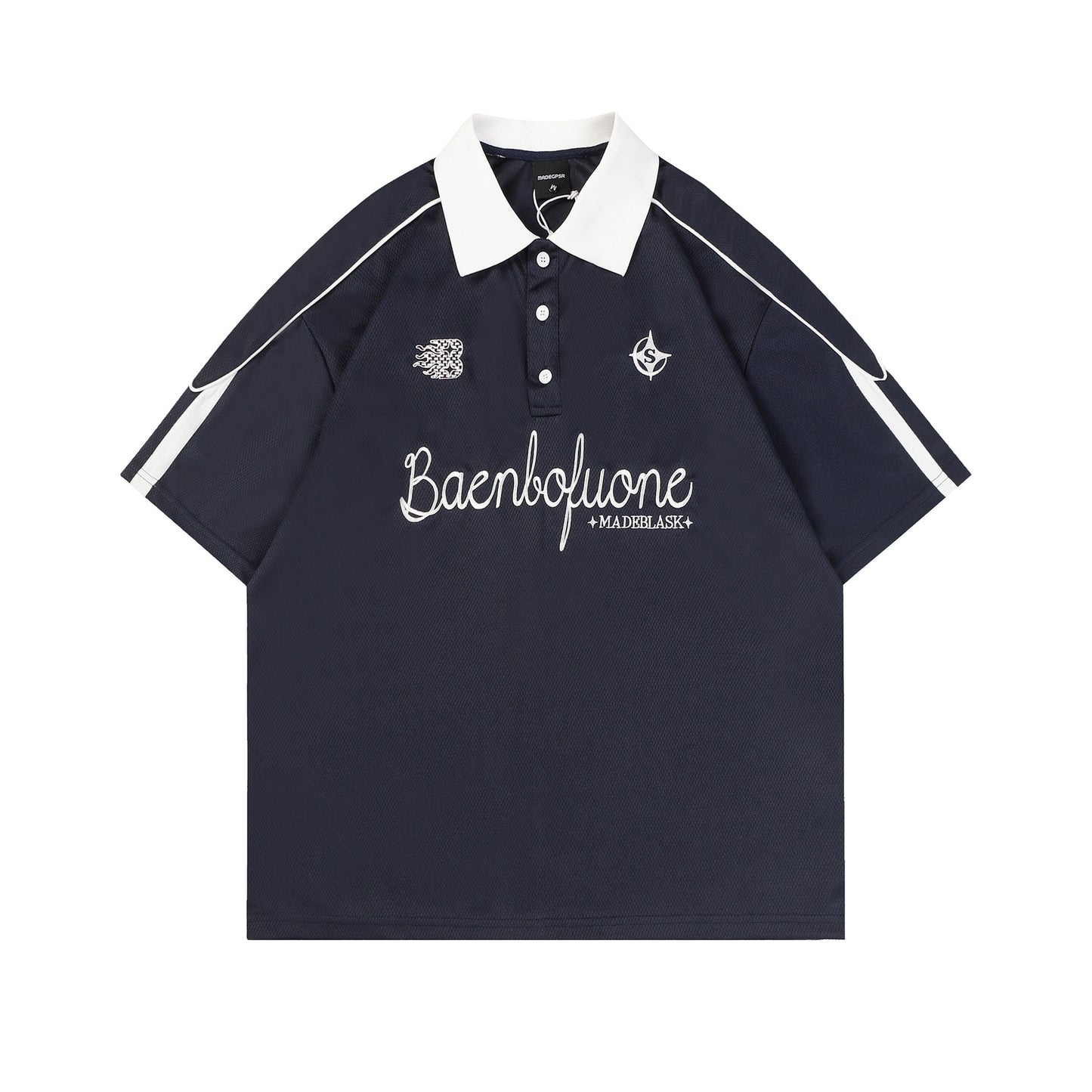 Men's Retro Fashion Brand Lapel T-shirt Color Matching