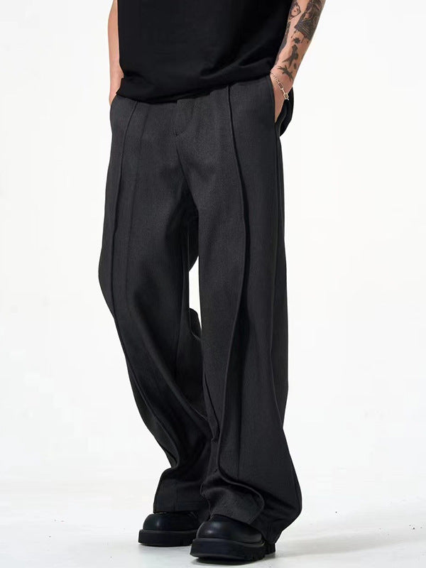 Elastic Waist Pleated Niche Design Simple Casual Pants