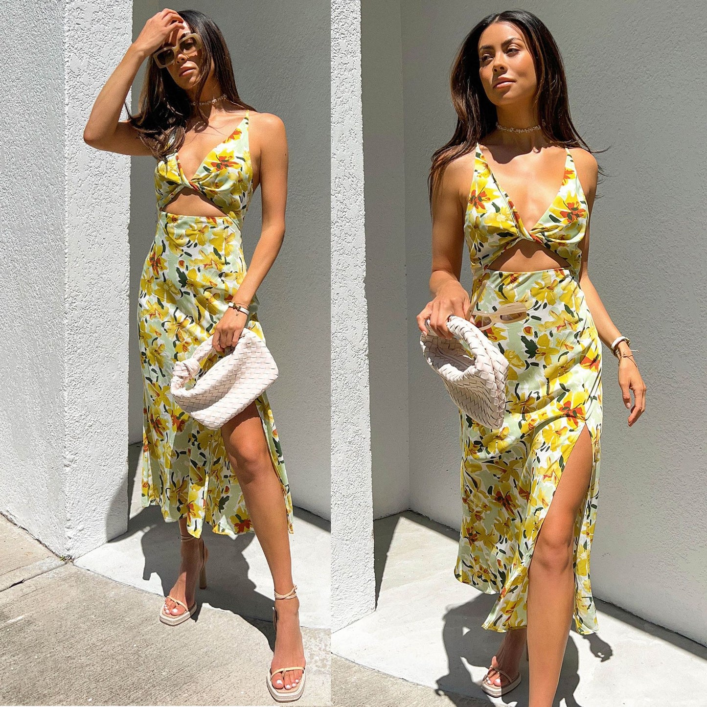 Fashion Simple Women's Sling Floral Dress