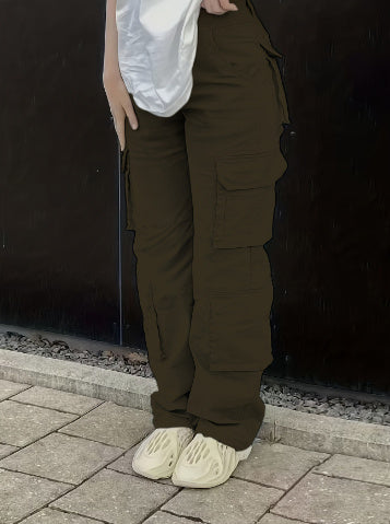 Women's Six-pocket Ins Overalls New Casual Trousers