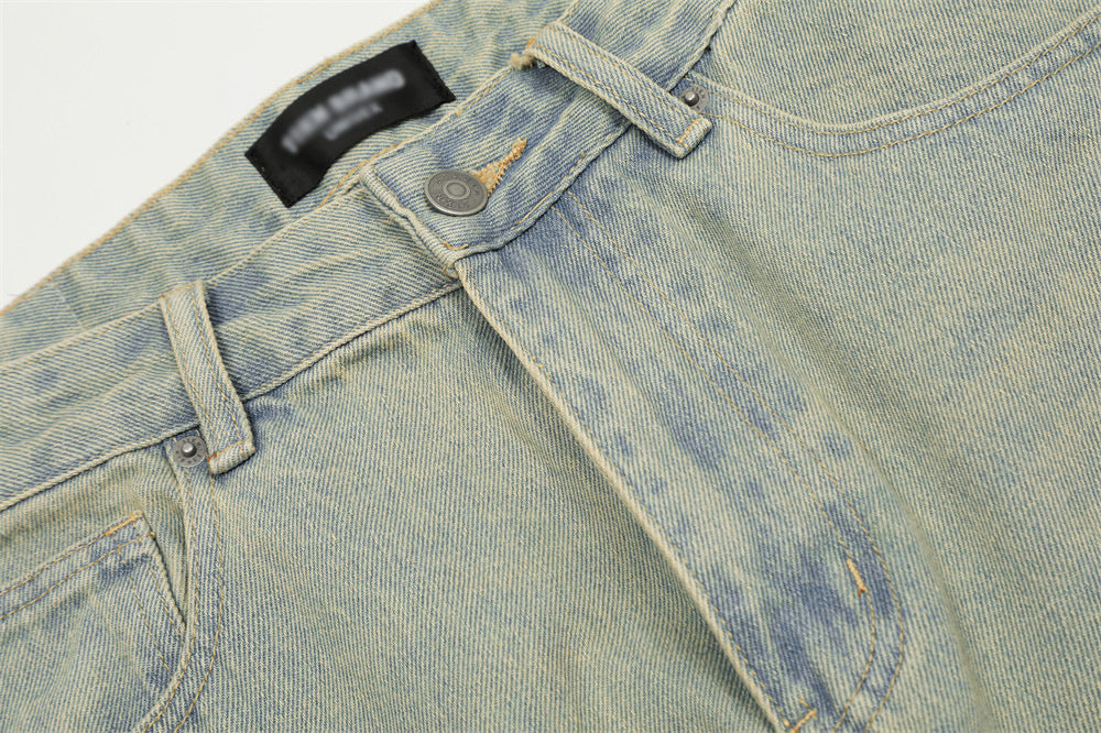 Mud Dyed Denim Straight-leg Pants Men
