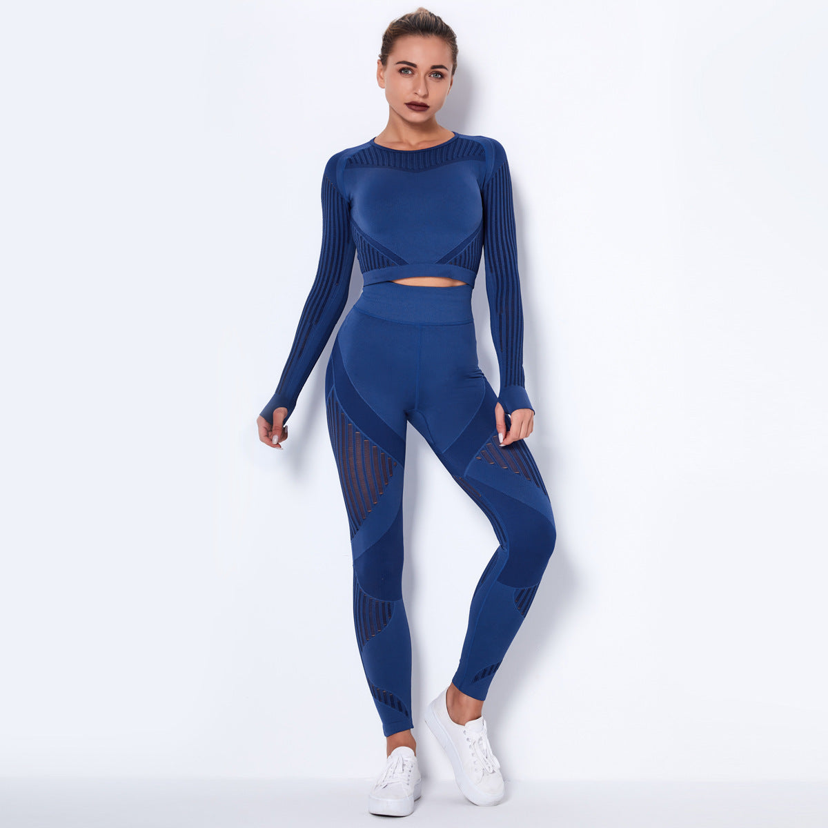 Quick-drying Exercise Yoga Long Sleeve Striped Fitness TOP