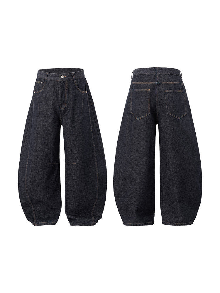 Fashion American Wide Leg Denim Trousers Men