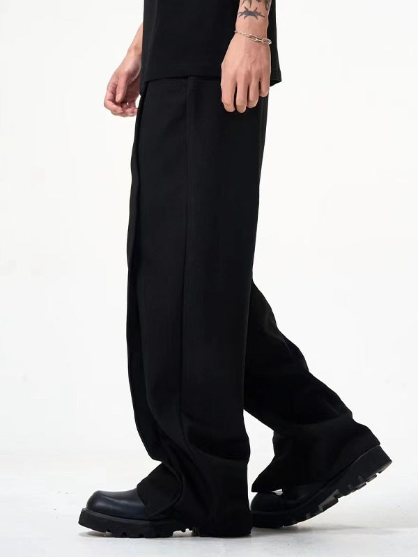 Elastic Waist Pleated Niche Design Simple Casual Pants