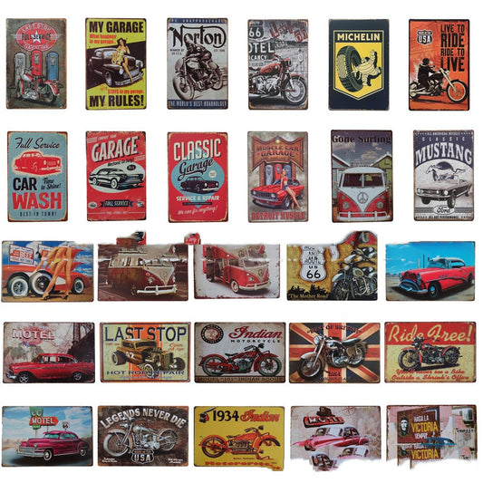 Retro Tin Painting Metal Crafts