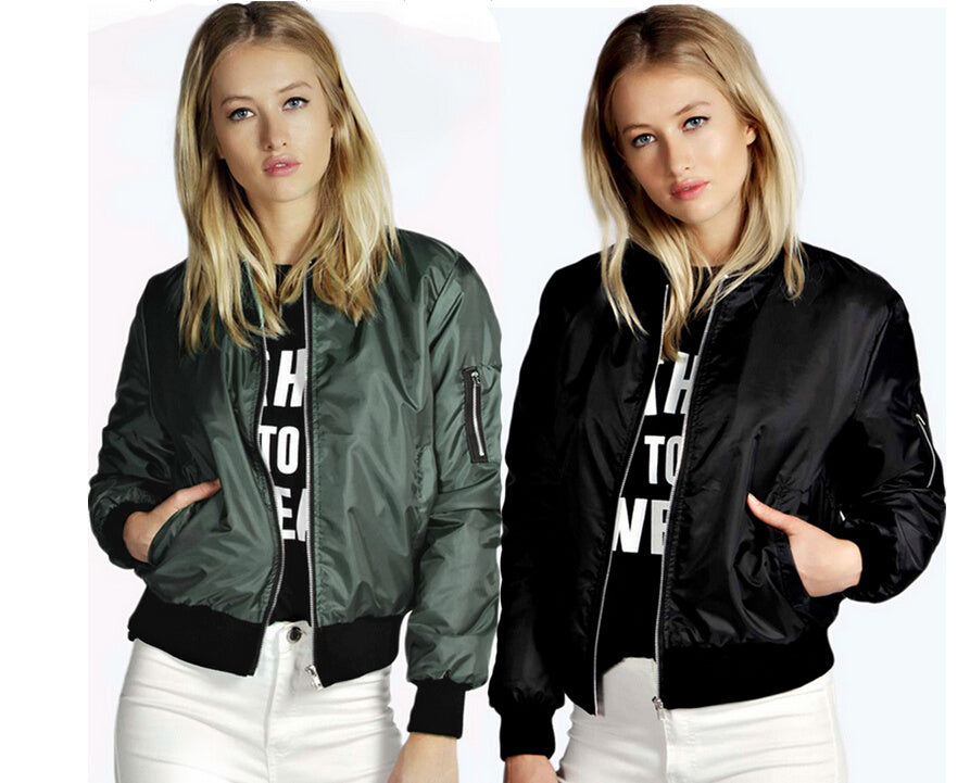 Solid Color Short Stand Collar Small Jacket Casual Zipper Jacket