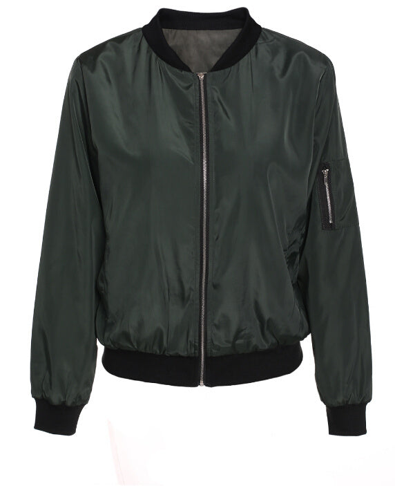 Solid Color Short Stand Collar Small Jacket Casual Zipper Jacket