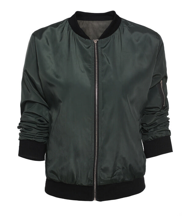 Solid Color Short Stand Collar Small Jacket Casual Zipper Jacket