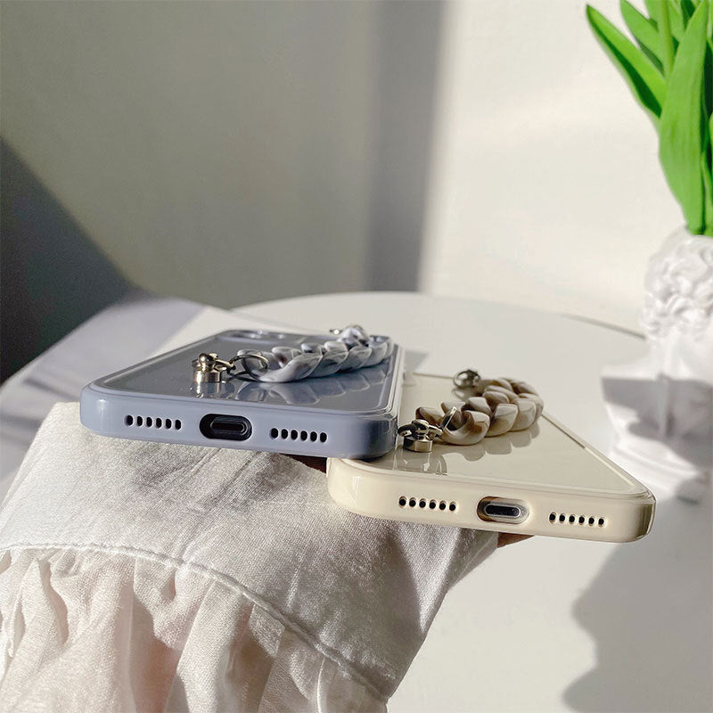 Compatible with Apple, Marble chain 12ProMax Apple iPhone11 photo frame glossy xr mobile phone case for 8p simple female