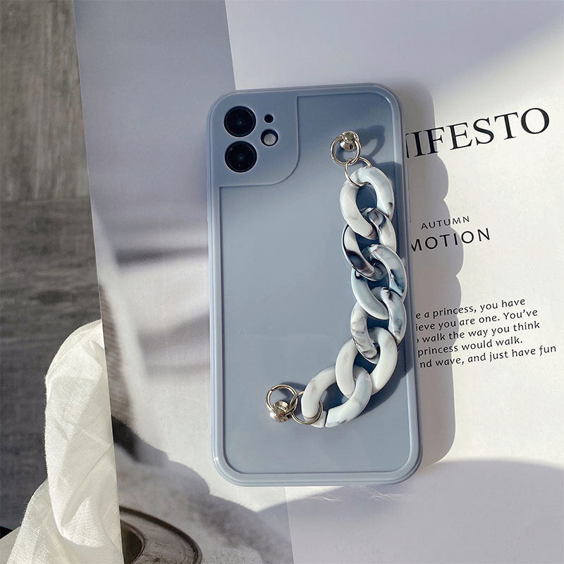 Compatible with Apple, Marble chain 12ProMax Apple iPhone11 photo frame glossy xr mobile phone case for 8p simple female