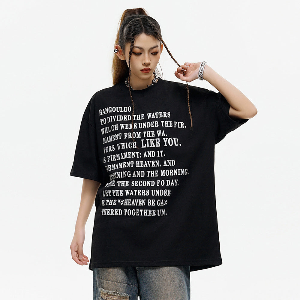 Fashion Round Neck Loose Half Sleeve Shirt