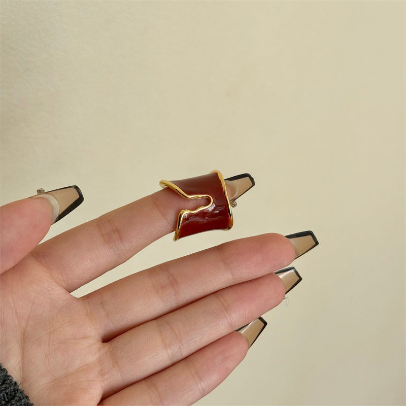 Irregular Wide Version Stacked Ring