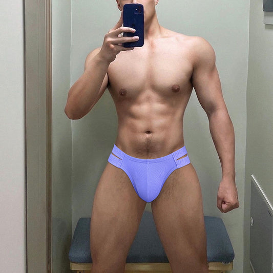 Dopamine Color Matching Thread Cotton Double Belt Hollow Low Waist Hip Lifting Underwear