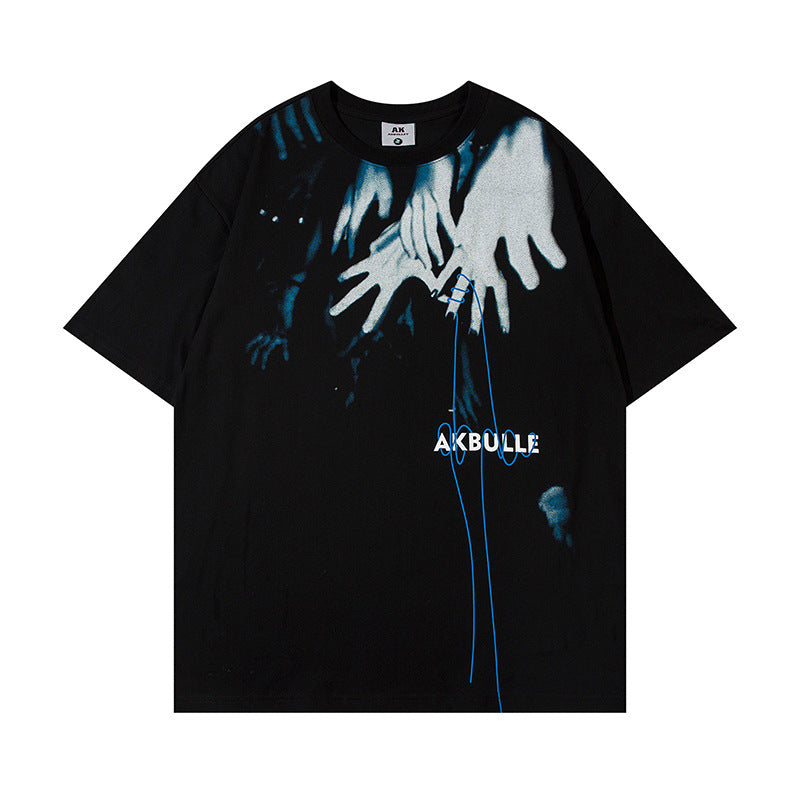 Abstract Printed Loose Top Men And Women