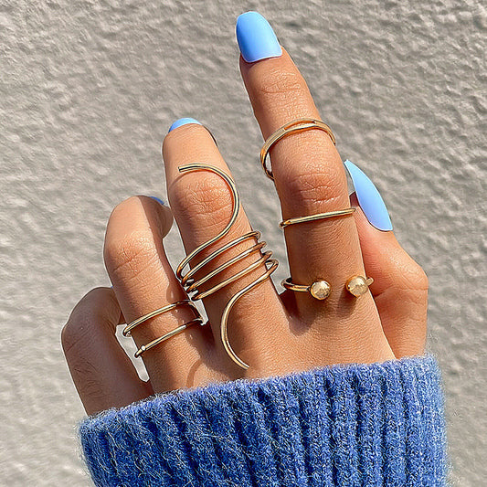 European And American Style Simple Retro Wave Open Ring