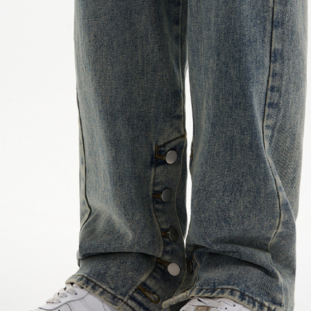 Breasted Jeans Men's Inside Foot Mouth