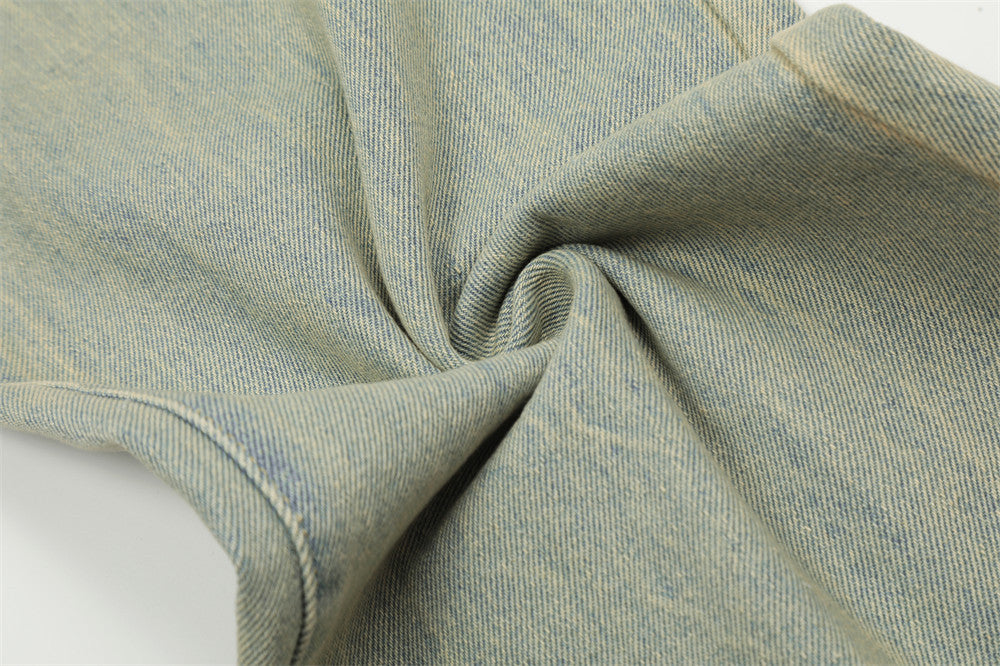 Mud Dyed Denim Straight-leg Pants Men