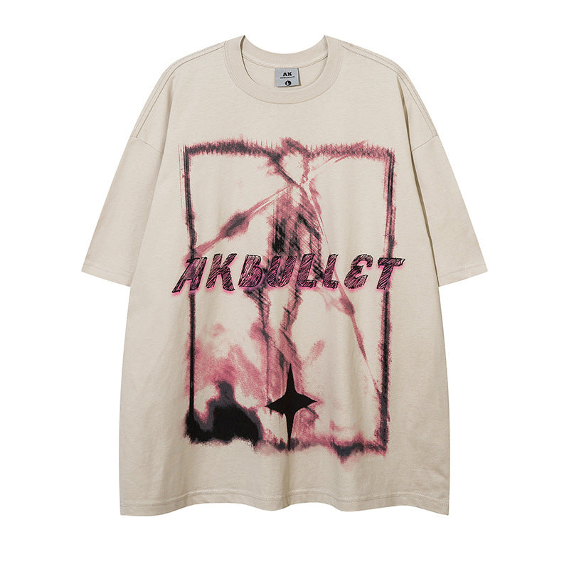 Abstract Graffiti Printing Short Sleeve Men