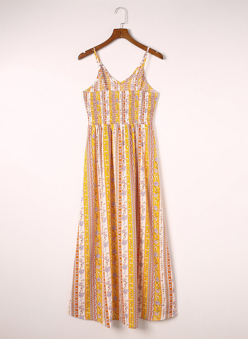 Bohemian Printed Camisole European And American V-neck Sleeveless Top