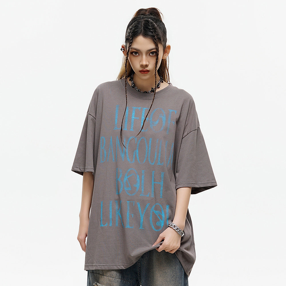 Fashion Letter Print Short-sleeve T-shirt Men