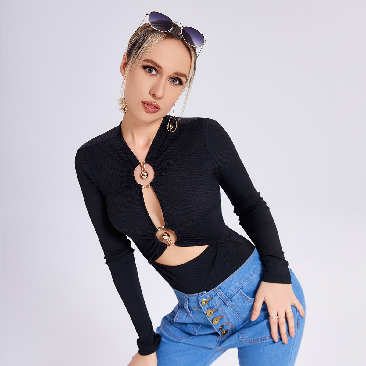 New Sexy Metal Slim Design Sense Bottom Tops