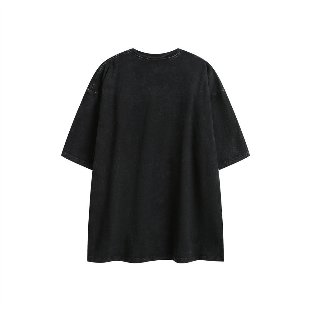Color Matching Letter Print Short-sleeve Men