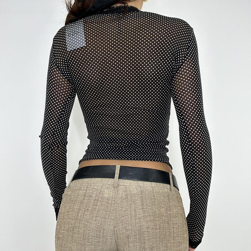 European And American New Polka Dot Element Blouse