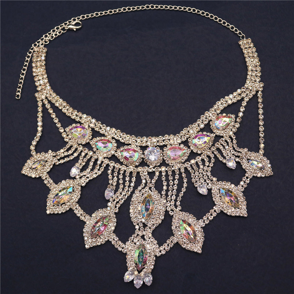 Jewel Necklace Short Sweater Chain European And American Dark