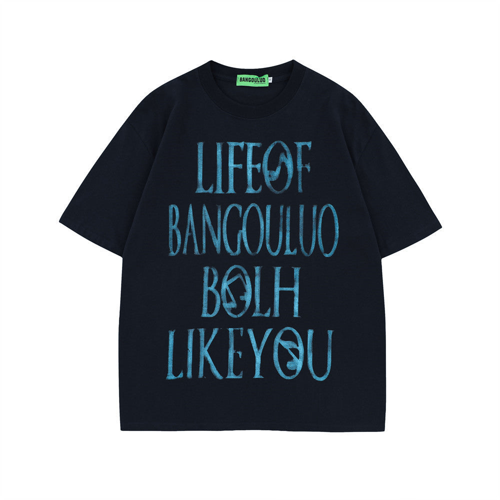 Fashion Letter Print Short-sleeve T-shirt Men