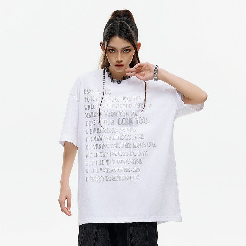 Fashion Round Neck Loose Half Sleeve Shirt