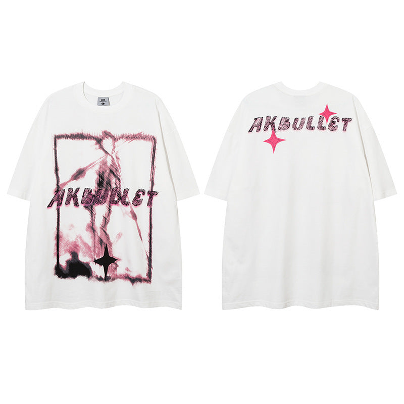 Abstract Graffiti Printing Short Sleeve Men