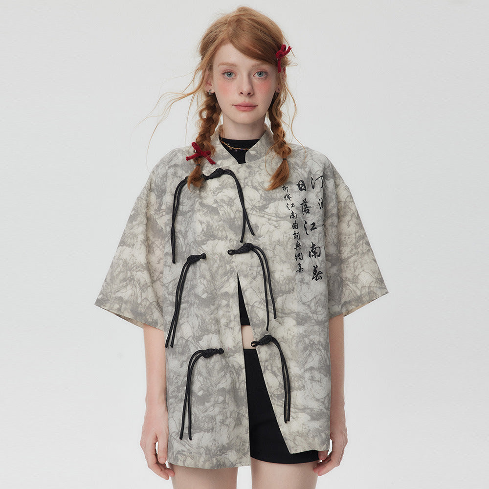 Fashion Men's Loose Tie-dye Printed Shirt