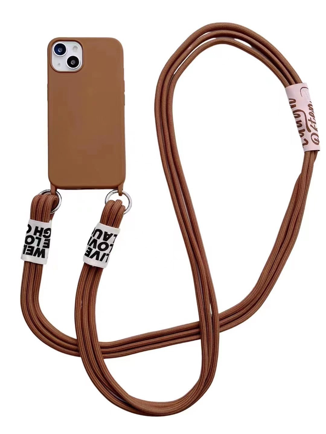 Long Diagonal Strap Liquid Silicone Phone Case