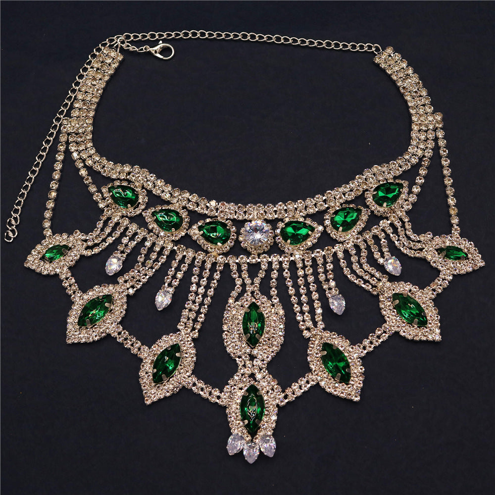 Jewel Necklace Short Sweater Chain European And American Dark