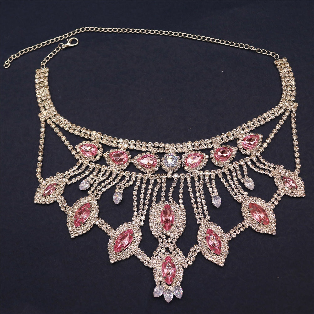 Jewel Necklace Short Sweater Chain European And American Dark
