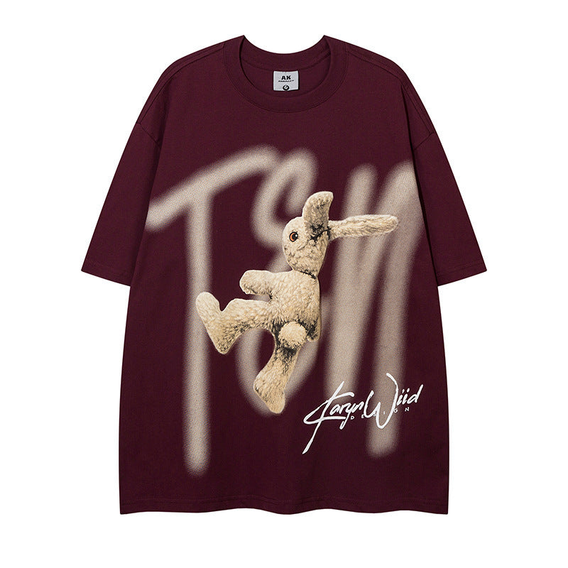 Rabbit Printed Cotton Loose For Men And Women