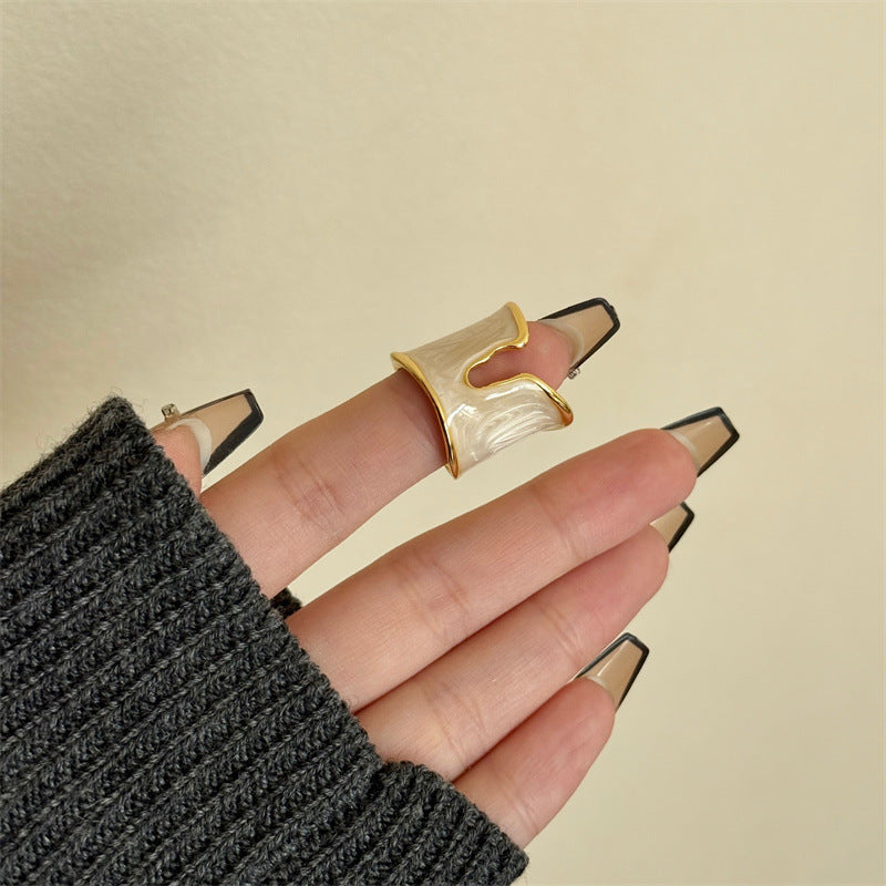 Irregular Wide Version Stacked Ring