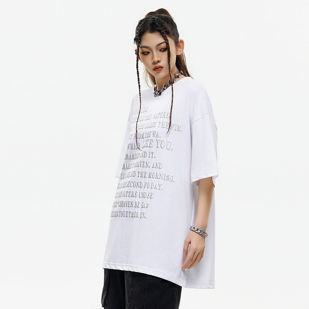 Fashion Round Neck Loose Half Sleeve Shirt
