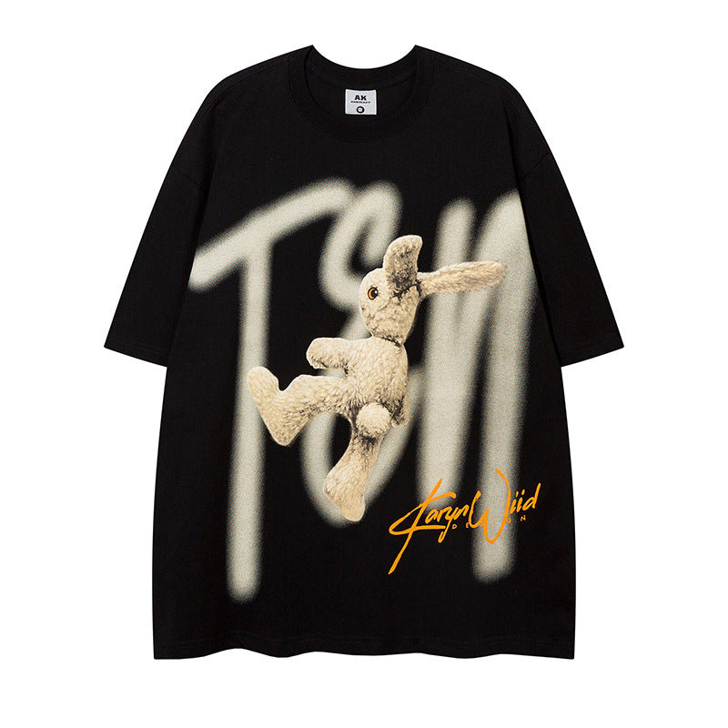 Rabbit Printed Cotton Loose For Men And Women