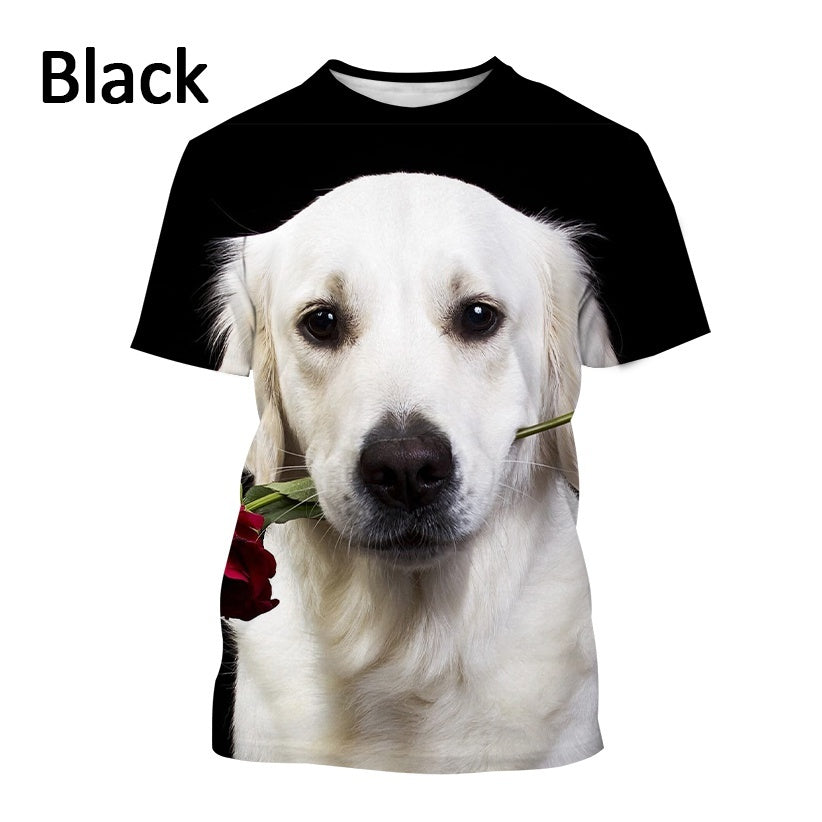 Men's And Women's Casual Golden Retriever 3D Printing T-shirt Fashion Short Sleeve