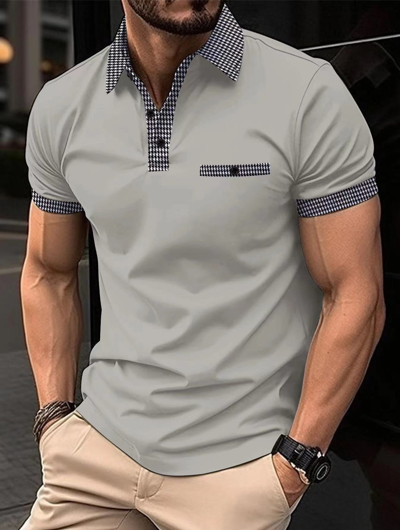 Checkered Men's Sports Polo Shirt