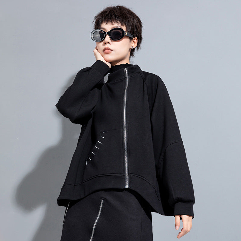 Spring And Autumn Casual Short Coat Irregular With Personality