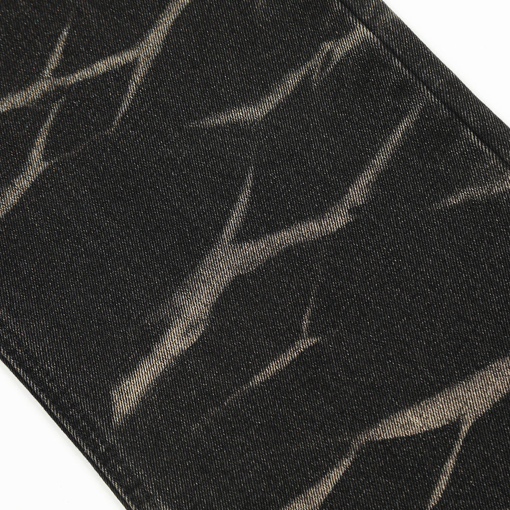 Tie-dyed Water Ripple Denim Trousers For Men