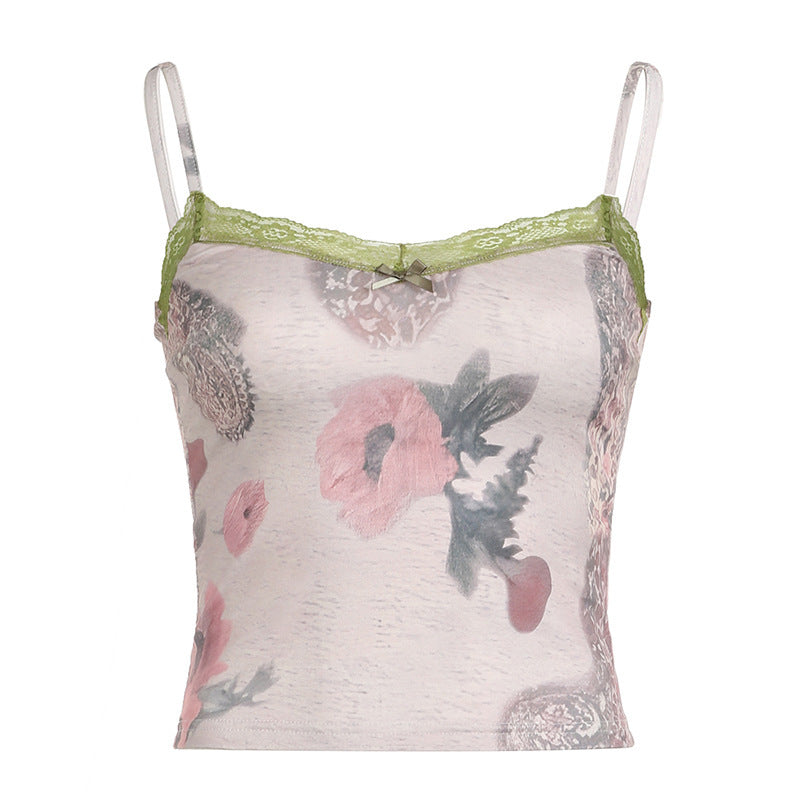 V-neck Backless Slim Fit Spaghetti-strap Camisole Top
