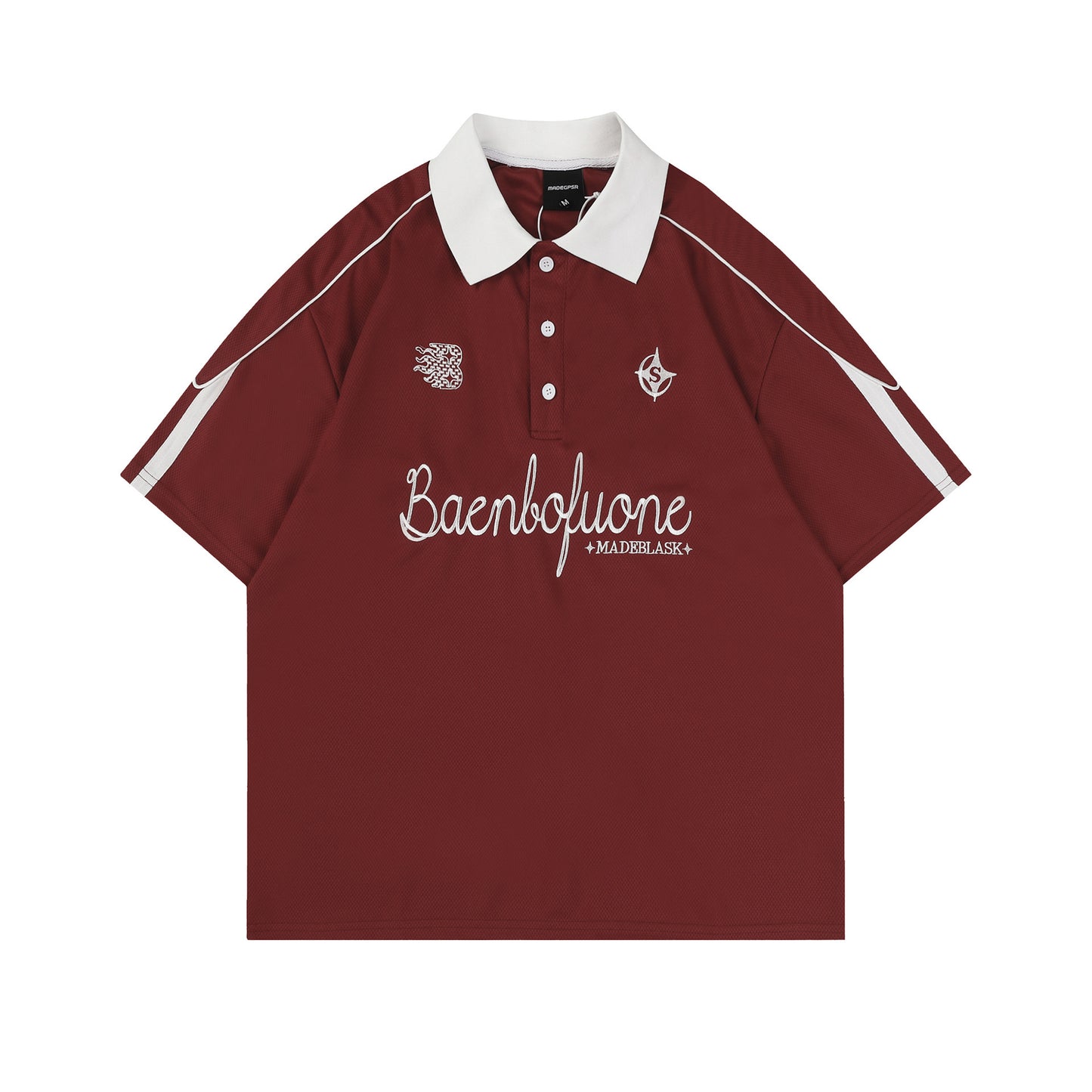 Men's Retro Fashion Brand Lapel T-shirt Color Matching