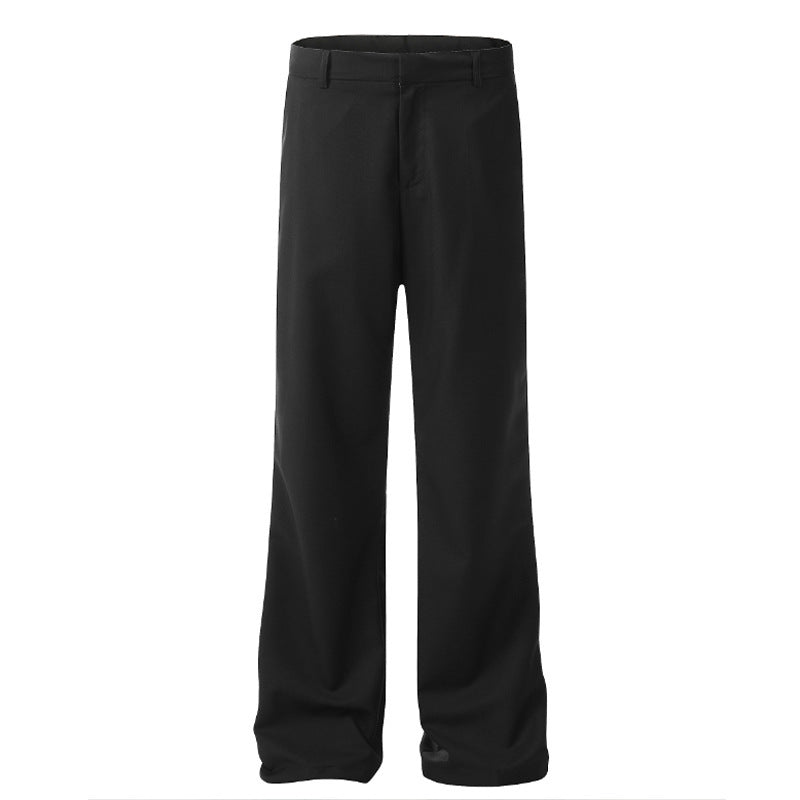 Straight Basic Plus Size Solid Color Business Casual Trousers